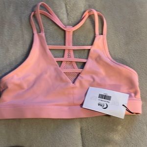 Zyia pink grid bra size large